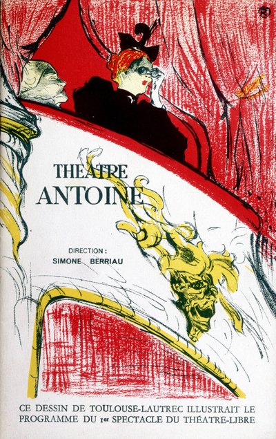 Copertina del programma del teatro Antoine, diretto da Simone Berriau, 1956 da Henri de Toulouse Lautrec