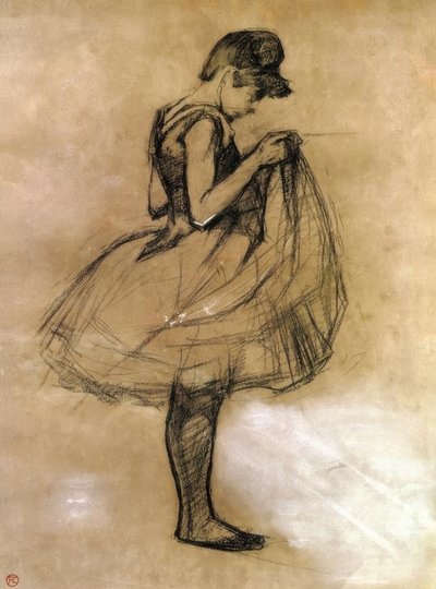 Ballerina che aggiusta il suo costume da Henri de Toulouse Lautrec