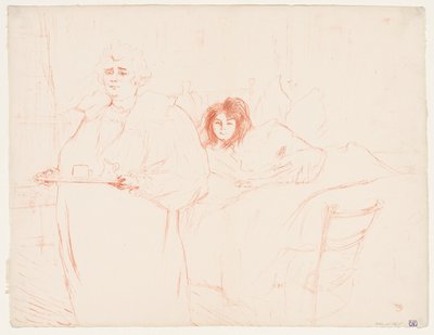 Elles: Donna che Porta un Vassoio, Mme. Baron e Mlle. Popo da Henri de Toulouse Lautrec