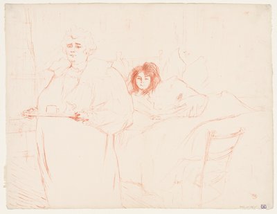 Elles: Donna che porta un vassoio, Mme. Baron e Mlle. Popo, 1896 da Henri de Toulouse Lautrec