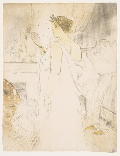 Elles: Donna con uno specchio a mano da Henri de Toulouse Lautrec