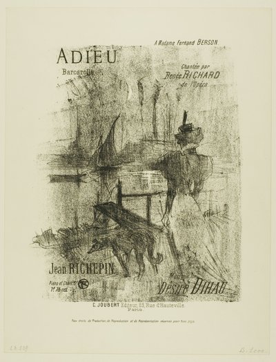 Addio, da Mélodies de Désiré Dihau da Henri de Toulouse Lautrec