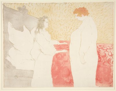 Donna a letto, profilo, alzandosi, dalla serie Elles da Henri de Toulouse Lautrec