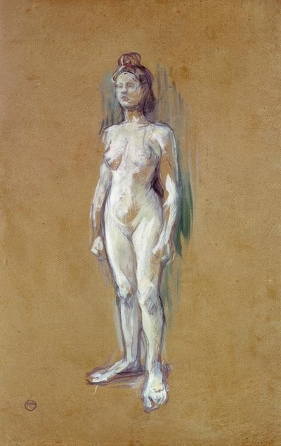 Donna nuda in piedi di fronte da Henri de Toulouse Lautrec