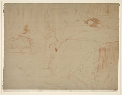 Donna sdraiata sulla schiena, stanchezza, dalla serie Elles da Henri de Toulouse Lautrec