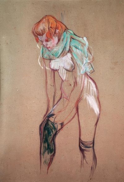 Donna che si tira su la calza da Henri de Toulouse Lautrec