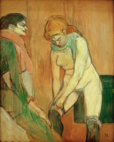 Donna che tira la calza da Henri de Toulouse Lautrec
