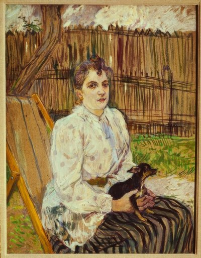 Donna con cane da Henri de Toulouse Lautrec