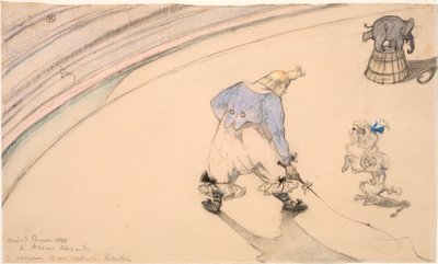 Al circo - Il clown Footit come domatore di animali da Henri de Toulouse Lautrec