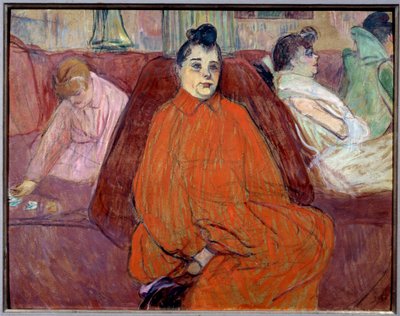 Nel salotto, il divano. Prostitute in un bordello in attesa di ospiti. Dipinto di Henri de Toulouse-Lautrec da Henri de Toulouse Lautrec