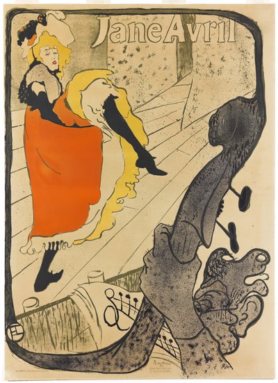 Jane Avril, 1893 da Henri de Toulouse Lautrec