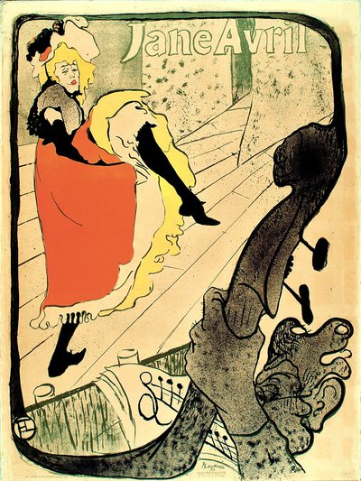 Jane Avril, 1893 da Henri de Toulouse Lautrec