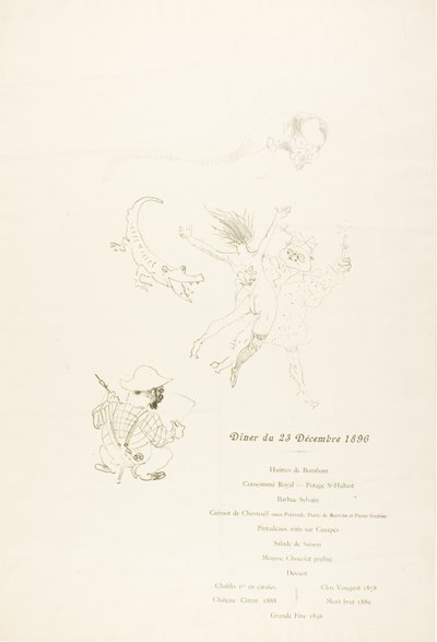 Il coccodrillo, Menu da Henri de Toulouse Lautrec