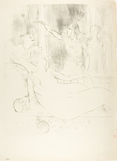 Madame Simon-Girard, Brasseur e Guy in La bella Elena da Henri de Toulouse Lautrec