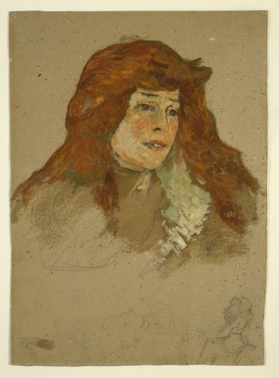 Mme Lili Grenier (recto); Paesaggio con Chiesa (verso) da Henri de Toulouse Lautrec
