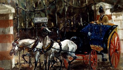 Coppia di cavalli davanti al cancello da Henri de Toulouse Lautrec