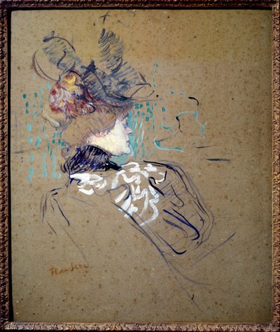 Ritratto di donna di profilo (Madame Lucy) da Henri de Toulouse Lautrec
