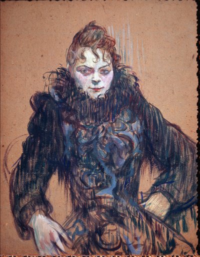 Ritratto di una donna con il boa nero da Henri de Toulouse Lautrec