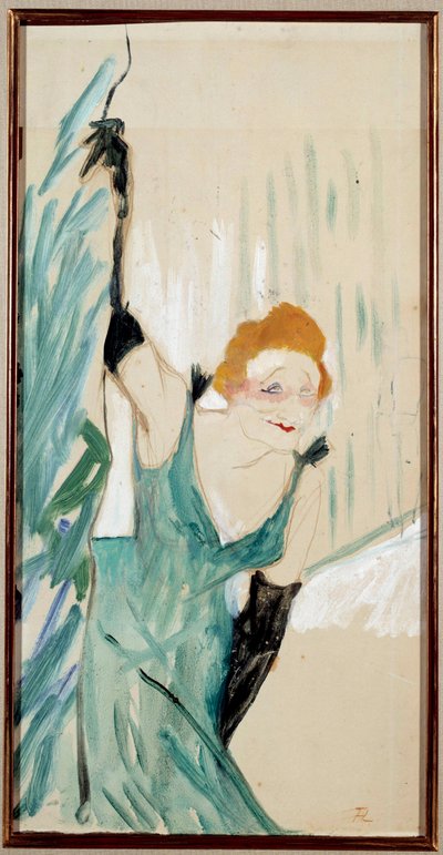 Ritratto della cantante francese Yvette Guilbert (1867-1944) che saluta il pubblico da Henri de Toulouse Lautrec