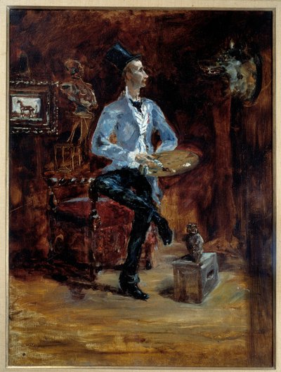 Ritratto del pittore René Princeteau nel suo atelier da Henri de Toulouse Lautrec