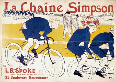 Poster per le catene di biciclette Simpson. Illustrazione di Henri de Toulouse Lautrec (Toulouse-Lautrec) (1864-1901). XIX secolo. Parigi, biblioteca delle arti decorative da Henri de Toulouse Lautrec