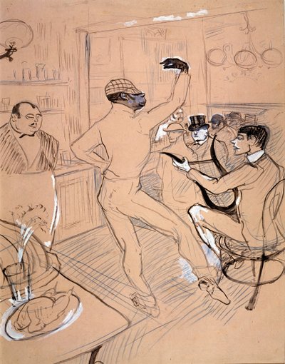 Rafael Padilla detto Chocolate, che balla in un bar da Henri de Toulouse Lautrec
