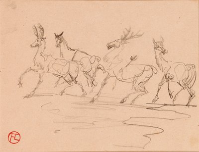 Cervi e cerve da Henri de Toulouse Lautrec