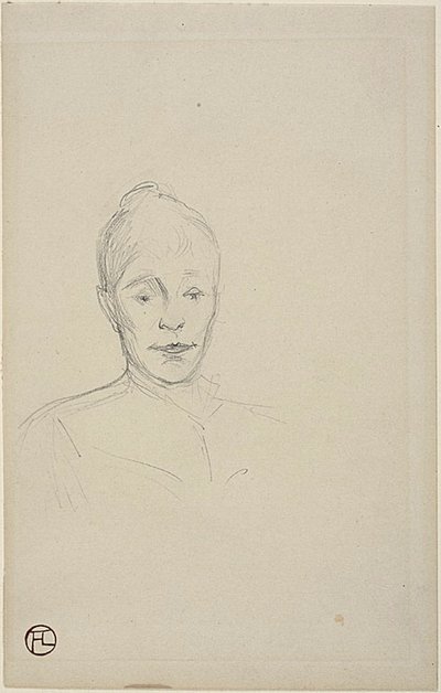 Studio: Viso di Donna con Colletto Alto da Henri de Toulouse Lautrec