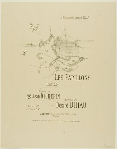 Le Farfalle, da Mélodies de Désiré Dihau da Henri de Toulouse Lautrec