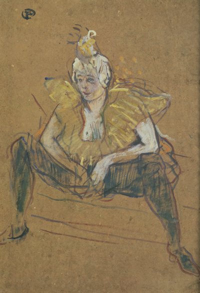 La Clownessa Cha-U-Kao Seduta, 1895 da Henri de Toulouse Lautrec