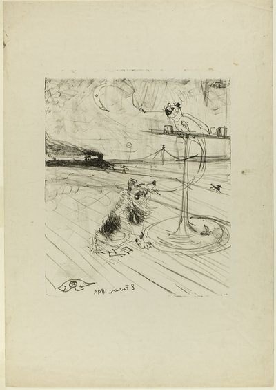 Il cane e il pappagallo da Henri de Toulouse Lautrec