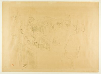 Il processo Lebaudy, Mademoiselle Marsy che testimonia da Henri de Toulouse Lautrec
