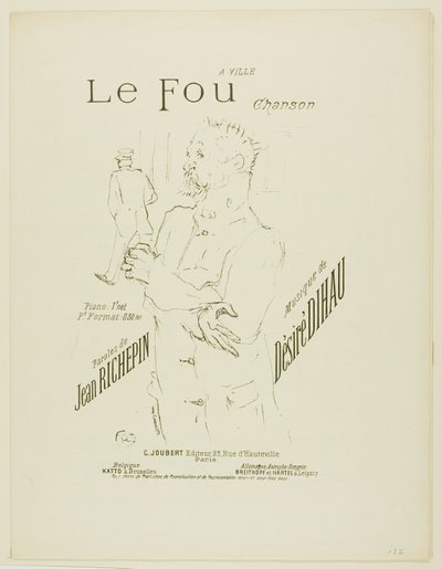 Il pazzo, da Mélodies de Désiré Dihau da Henri de Toulouse Lautrec