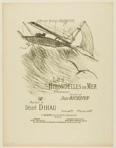 Le rondini di mare, da Mélodies de Désiré Dihau da Henri de Toulouse Lautrec