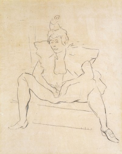 Il clown seduto (La Clownesse Assise) da Henri de Toulouse Lautrec