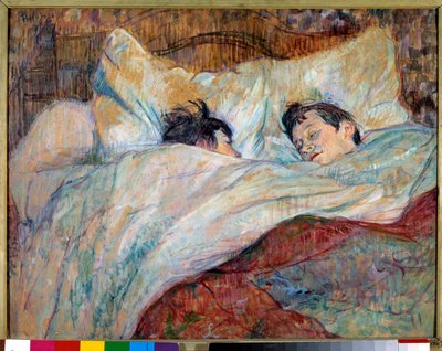 Il letto Due bambini che dormono. Olio su cartone di Henri de Toulouse Lautrec (1864-1901) 1892 Parigi, museo d