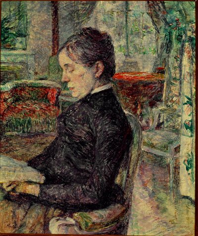La madre del pittore nel salone a Malrome. Dipinto di Henri de Toulouse-Lautrec da Henri de Toulouse Lautrec