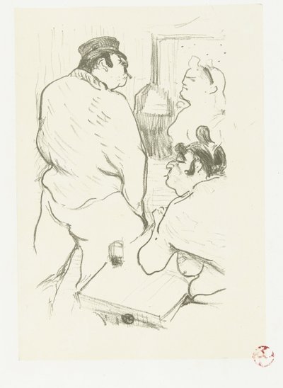Due donne e un uomo in un bordello da Henri de Toulouse Lautrec