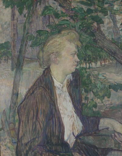 Donna seduta in un giardino, 1891 da Henri de Toulouse Lautrec