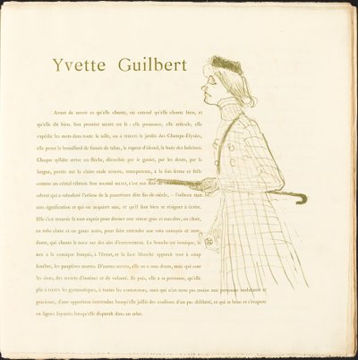 Yvette Guilbert da Henri de Toulouse Lautrec