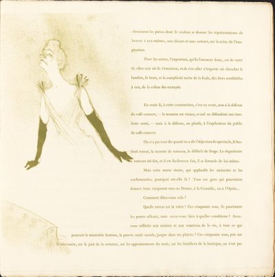 Yvette Guilbert da Henri de Toulouse Lautrec