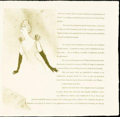 Yvette Guilbert da Henri de Toulouse Lautrec