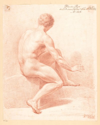 Nudo maschile seduto, visto di schiena (3° premio 1806) da Henricus Franciscus Wiertz