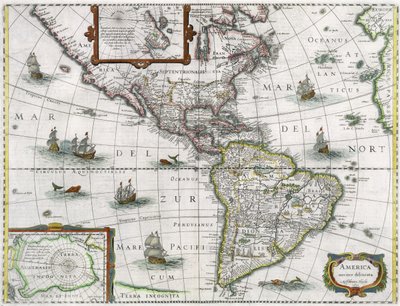 Mappa delle Americhe, 1631 da Henricus Hondius II
