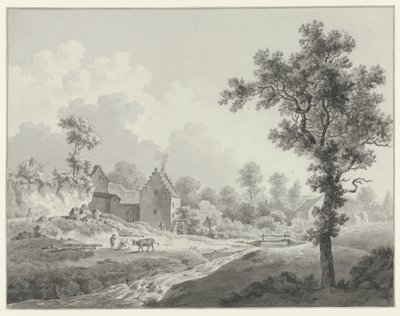 Paesaggio con mulino ad acqua su un ruscello da Henricus Josephus Antonissen