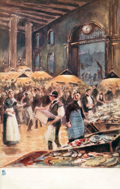 Vecchia Londra: Mercato di Billingsgate, mattina presto da Henrie Pitcher