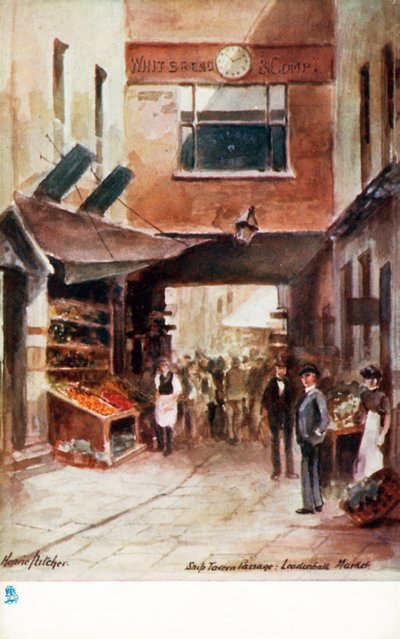 Vecchia Londra: Passaggio della Taverna della Nave, Mercato di Leadenhall da Henrie Pitcher