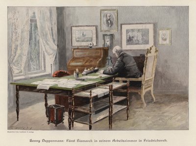 Otto von Bismarck nel suo studio a Friedrichsruh, Germania da Henriette Deppermann