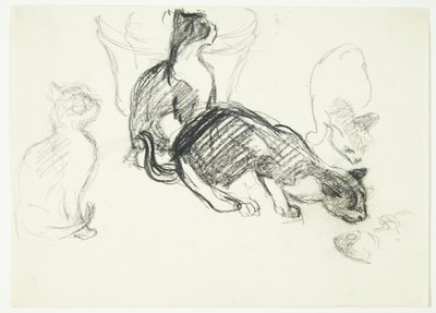 Foglio di studio con gatti da Henrik Schouboe