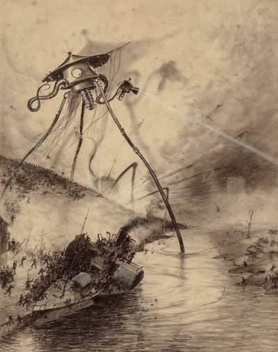 Macchina da combattimento marziana nella valle del Tamigi da Henrique Alvim Correa